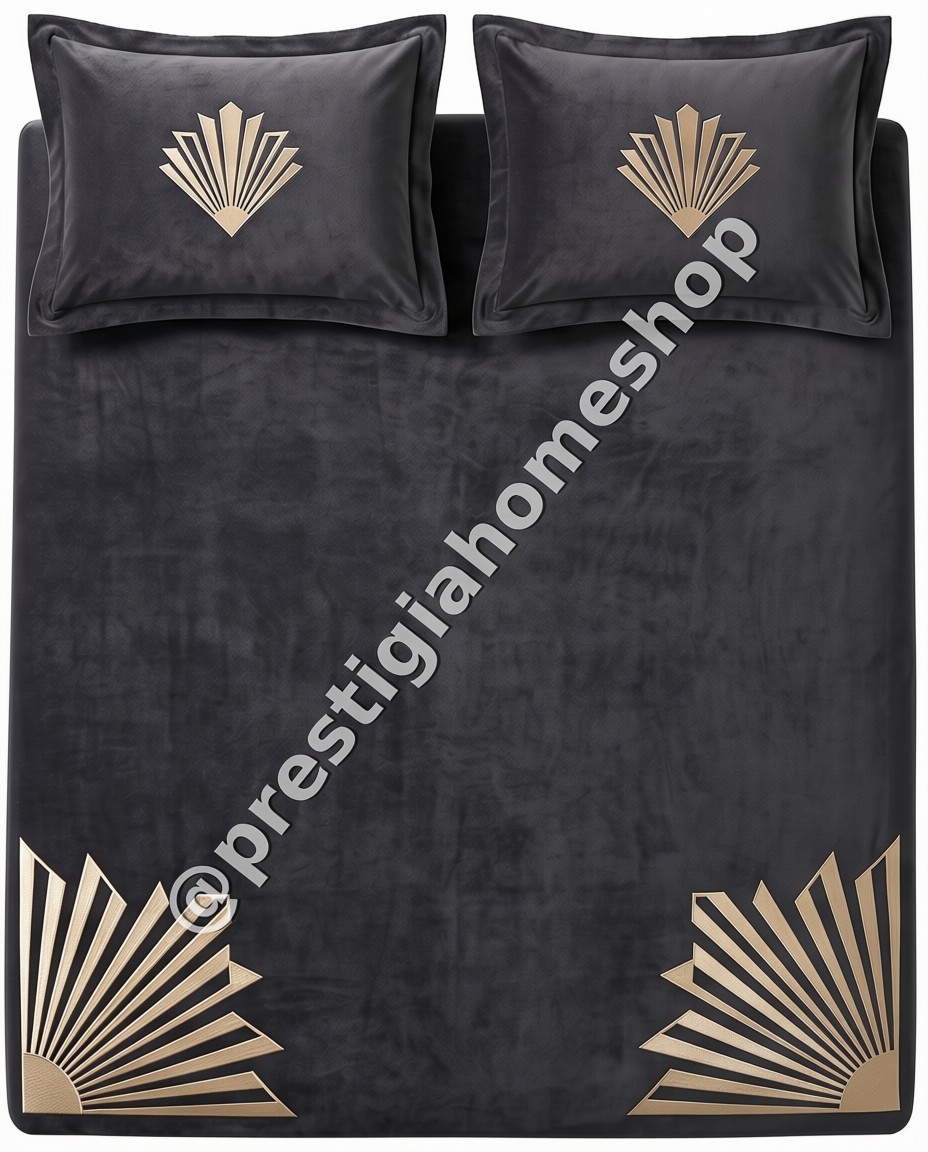 Gold Deco Sunburst on Charcoal
