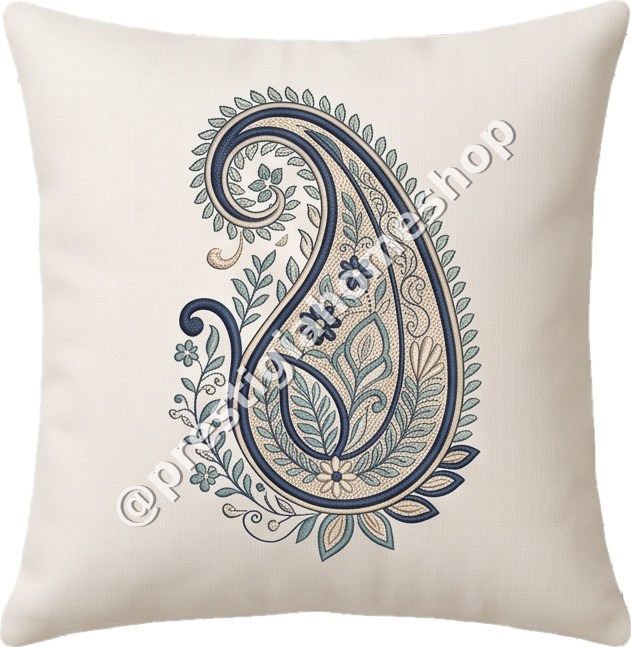 Navy Paisley Motif