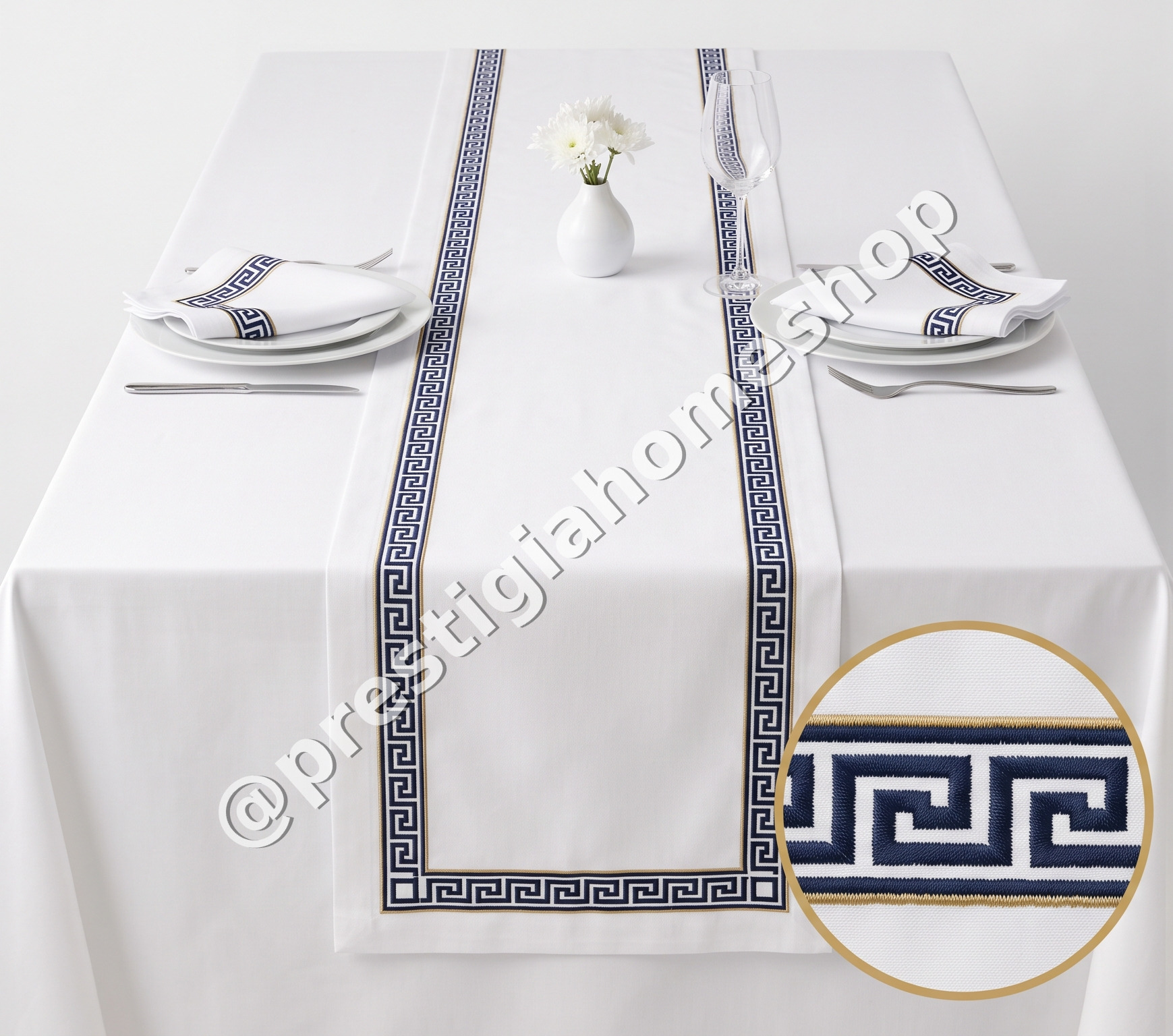 White Greek Key